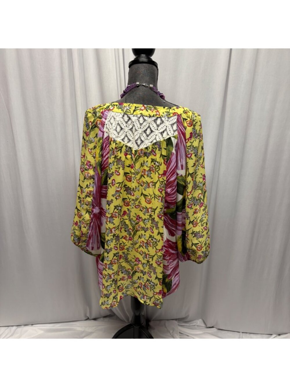 Olive Hill Yellow Floral Blouse and Cami Set Womens Size XL Fairy Cottagecore - Picture 5 of 9